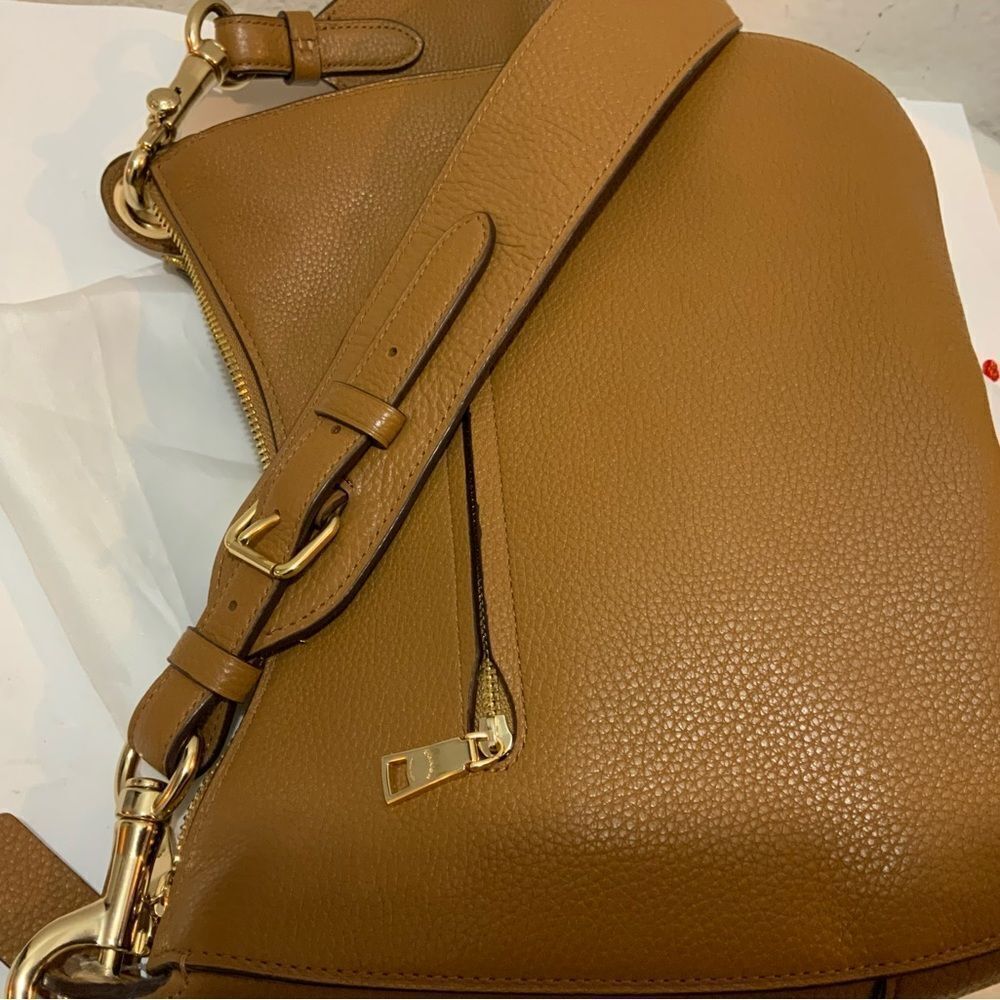 COACH F76695 JES HOBO brown Refined Pebble Leather Womens/Shoulder Handbag - Picture 13 of 14